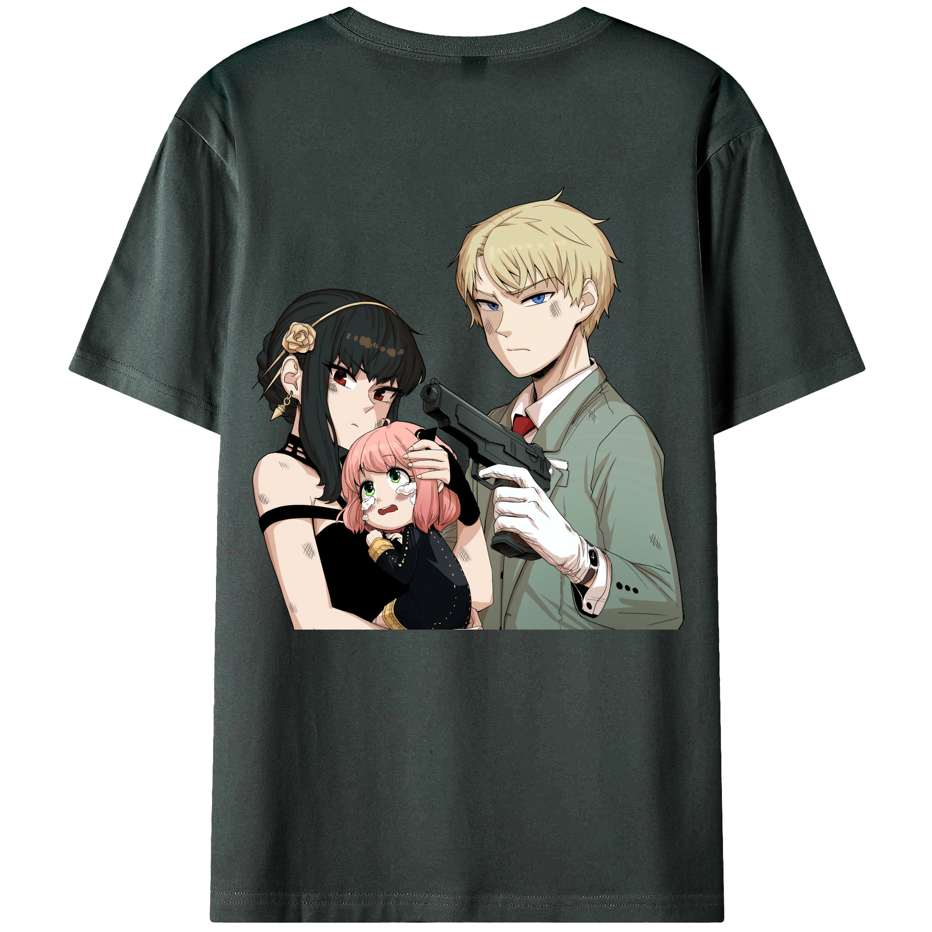 （画像用） SPY×FAMILY间谍家家酒 綿100％ メンズ半袖Tシャツ（バックプリント） 通気性